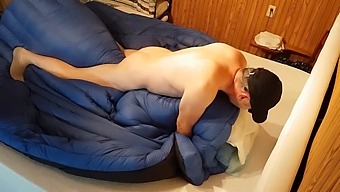 Intimate Encounter With Avian Companions On A Bedspread, Resulting In A Cum-Covered Comforter.