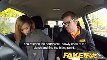 Young Ebony Gets A Creampie From An Instructor At A Driving School