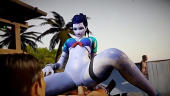Exciting Beach Encounter With Widowmaker In Overwatch Porn Parody