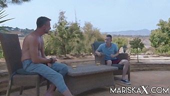 Mariska Engages In Outdoor Group Sex With Two Men