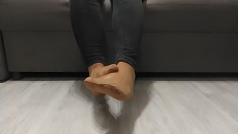 Monika Nylon'S Intimate Foot And Leg Reveal In Nylon Stockings