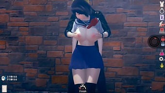 Japanese Cutie With Short Black Hair And Big Boobs In A Naughty 3d Hentai Game