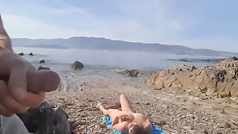 A Daring Man Reveals His Genitals To A Nudist Mature Woman At The Beach, Who Proceeds To Perform Oral Sex On Him